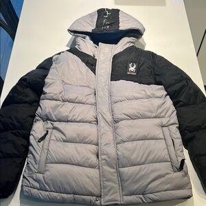 Spyder Black and Gray Puffer Jacket